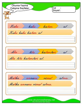 k sesi Grubu Çalışma Sayfaları